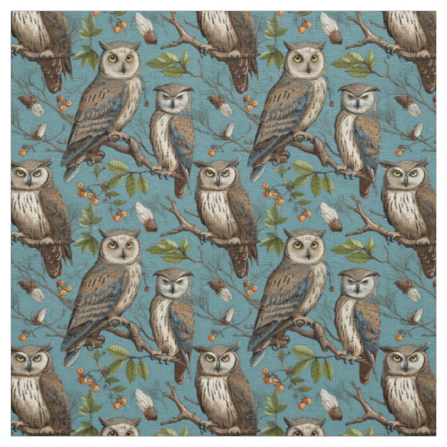 Tecido Create Your Own Brown Owls Blue (Modelo)