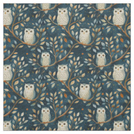 Tecido Create Your Own Cute Winter Owls Blue