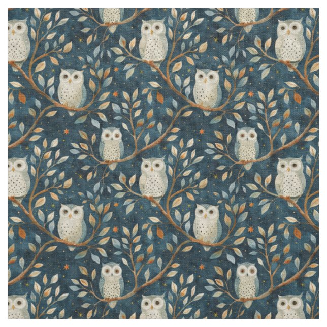 Tecido Create Your Own Cute Winter Owls Blue (Modelo)