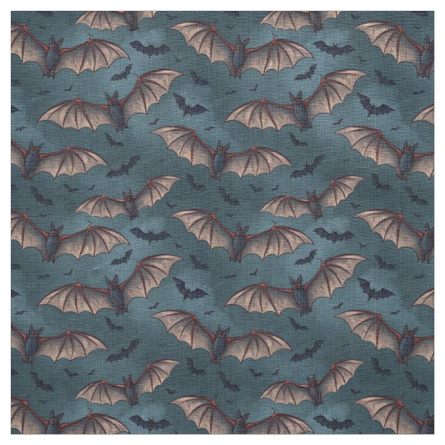 Tecido Create Your Own Gothic Bats Blue (Modelo)