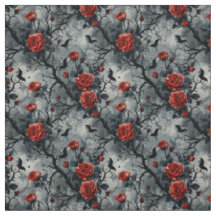 Create Your Own Gothic Bats Red Roses Grey