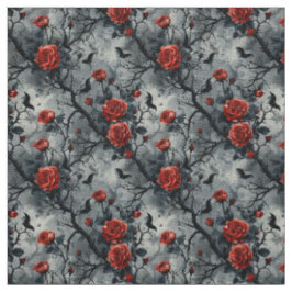 Tecido Create Your Own Gothic Bats Red Roses Grey