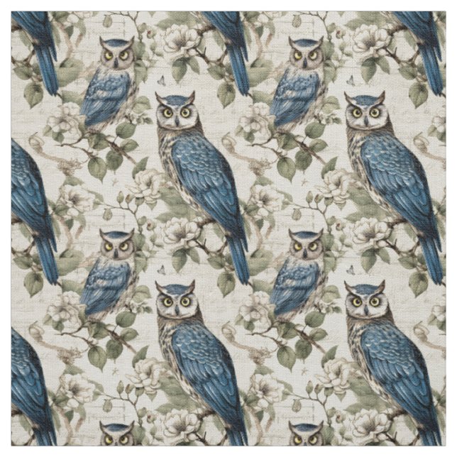 Tecido Create Your Own Vintage Blue Owls (Modelo)