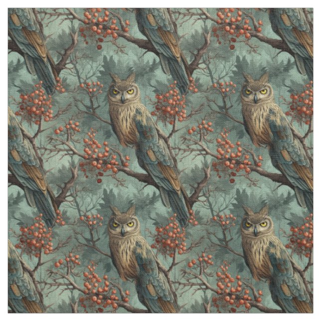 Tecido Create Your Own Winter Owls Berries Blue (Modelo)