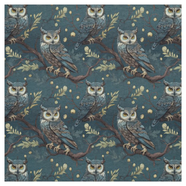 Tecido Create Your Own Wintery Blue Owls (Modelo)