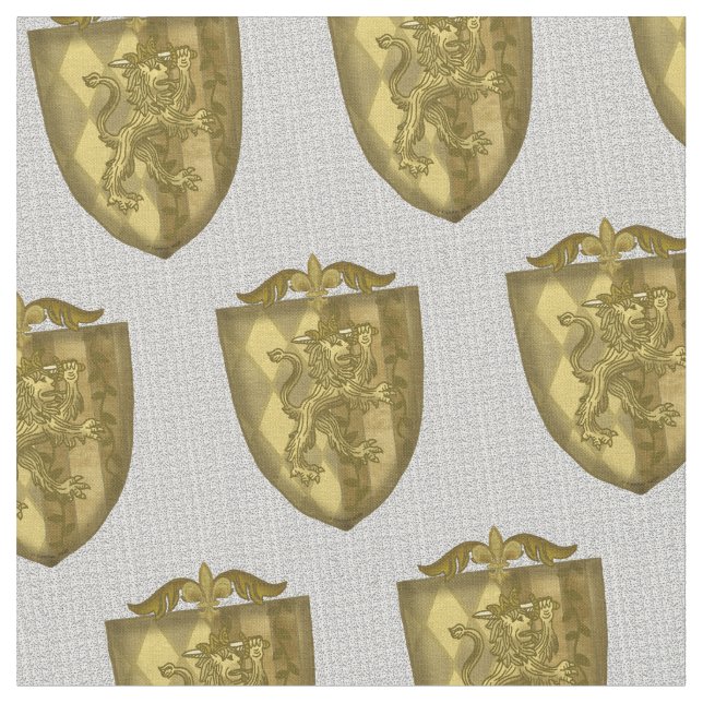 Tecido Crest da família Lion Shield Surname (Detalhe)