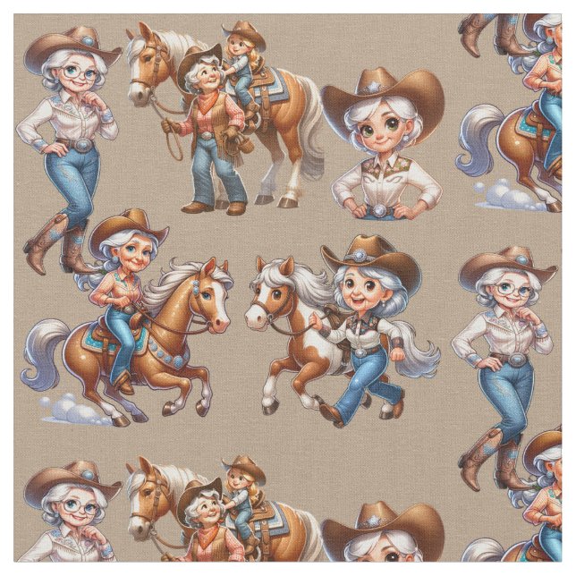 Tecido Criança de Cavalos do Rodeio Ocidental (Velho Cowg (Detalhe)