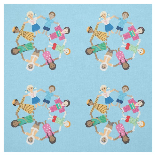 Tecido Crianças do mundo (Modelo)