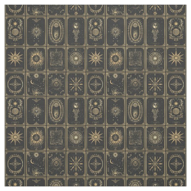 Tecido Crie Seu Próprio Patchwork de Tarot Dourado Elegan (Modelo)