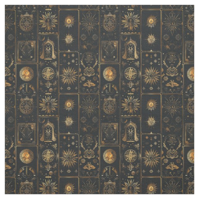 Tecido Crie Seu Próprio Patchwork Místico Elegante Dourad (Modelo)