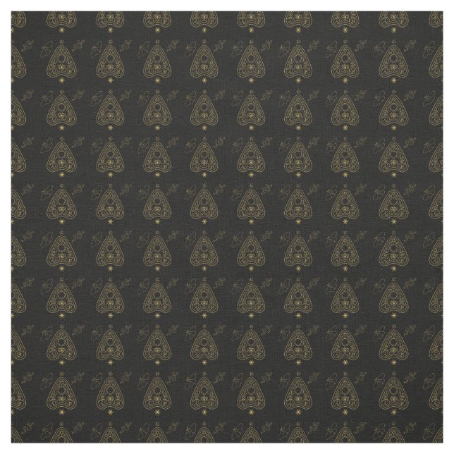 Tecido Crie Seu Próprio Planchette de Ouija Dourado Preto (Modelo)