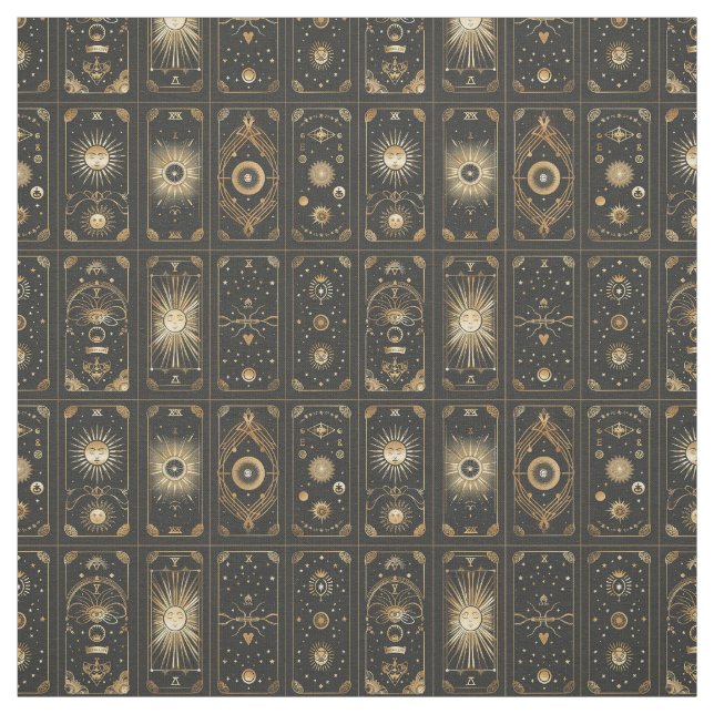 Tecido Crie Seu Próprio Tarot Preto Elegante Dourado (Modelo)
