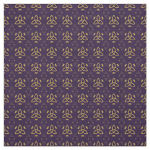 Tecido Crie Seu Próprio Triquetra Dourado Lua Deusa Roxo