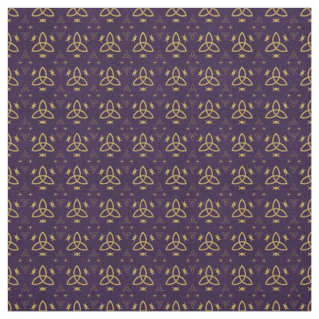 Tecido Crie Seu Próprio Triquetra Dourado Lua Deusa Roxo (Modelo)