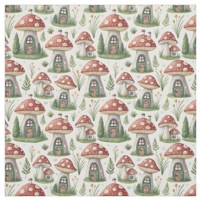 Tecido Crie suas próprias casas de fadas Amanita gramadas (Modelo)