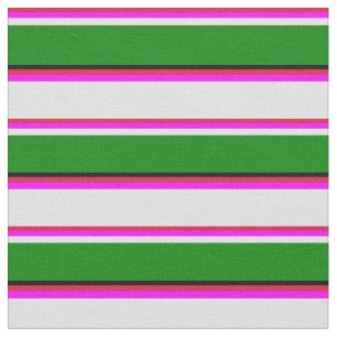 Tecido Crimson, Fuchsia, Lavanda, Verde e Preto