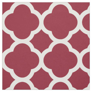 Tecido Crimson Modern Quatrefoil Grande Escala