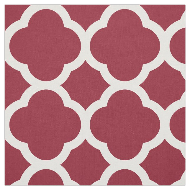 Tecido Crimson Modern Quatrefoil Grande Escala (Modelo)