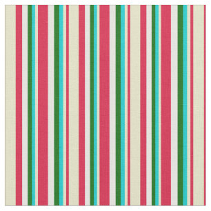Tecido Crimson, Pale Goldenrod, Turquesa, Verde e Branco