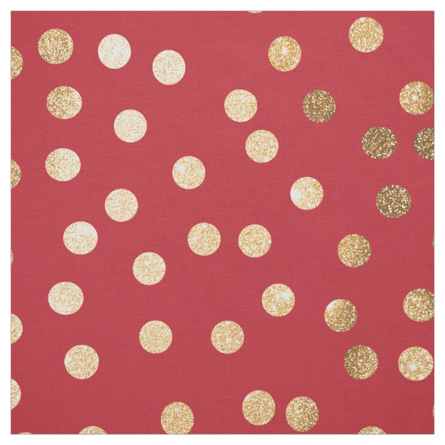 Tecido Crimson Red e Dourada Glitter City Pontos (Modelo)