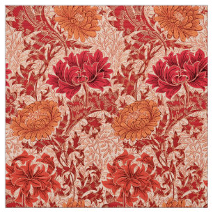 Tecido Crisântemos de William Morris, laranja coral
