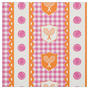 Tecido Crista de Tênis Preppy Gingham - Rosa Vibrante e L