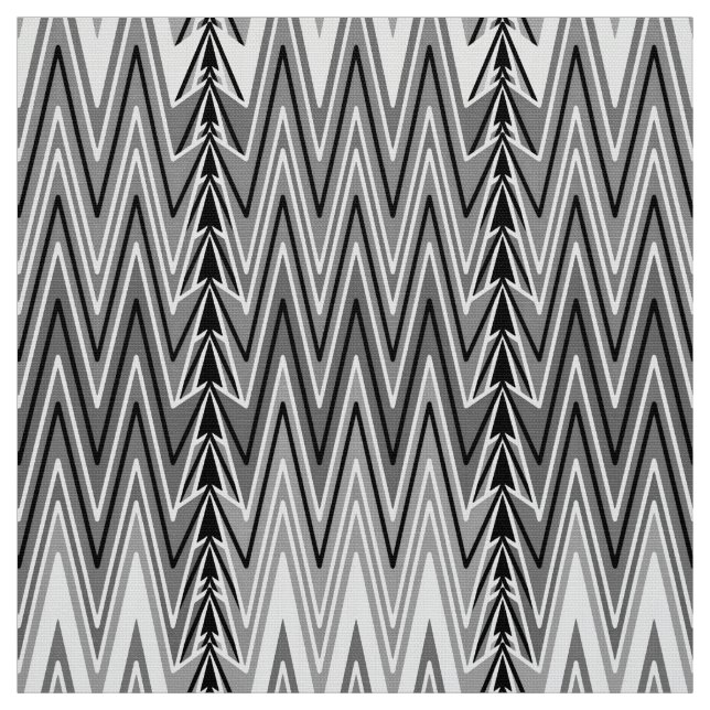 Tecido Crítico Chevron Damask, Cinza, Preto e Branco (Modelo)