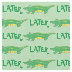 Tecido Crocodilo do crocodilo amarelo verde-crocodilo mai