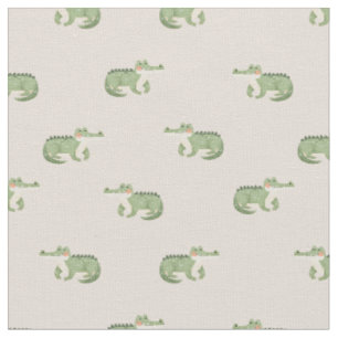 Tecido Crocodilos Aquarela em Bege