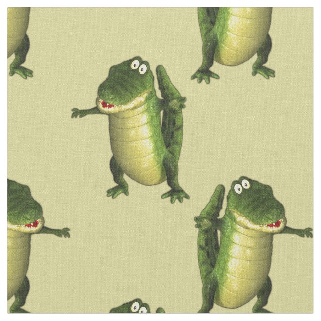 Tecido Crocodilos Verdes (Detalhe)