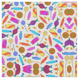 Tecido Crote Artsy Colorful Halloween Candy Watercolor