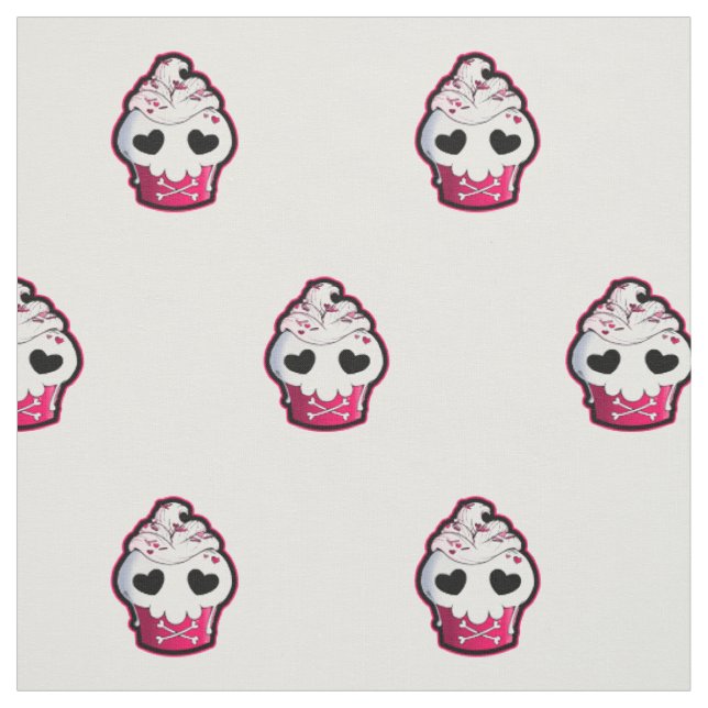 Tecido Cupcake cor-de-rosa do crânio (Modelo)