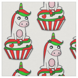 Tecido cupcake de natal unicorn