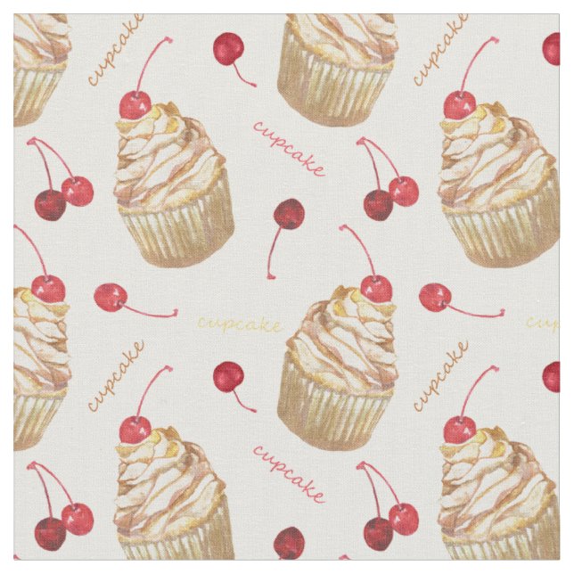 Tecido Cupcakes de aquarela (Detalhe)