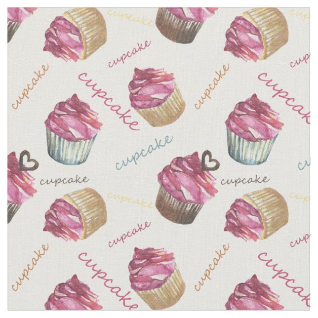 Tecido Cupcakes de aquarela (Detalhe)