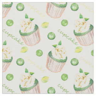 Tecido Cupcakes de aquarela