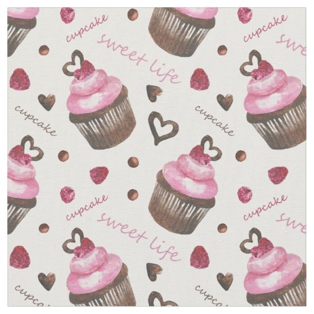 Tecido Cupcakes de aquarela (Detalhe)