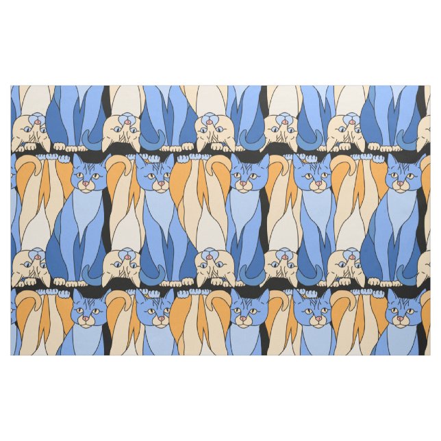 Tecido curioso dos gatinhos (Lori Corbett) (Fat Quarter)