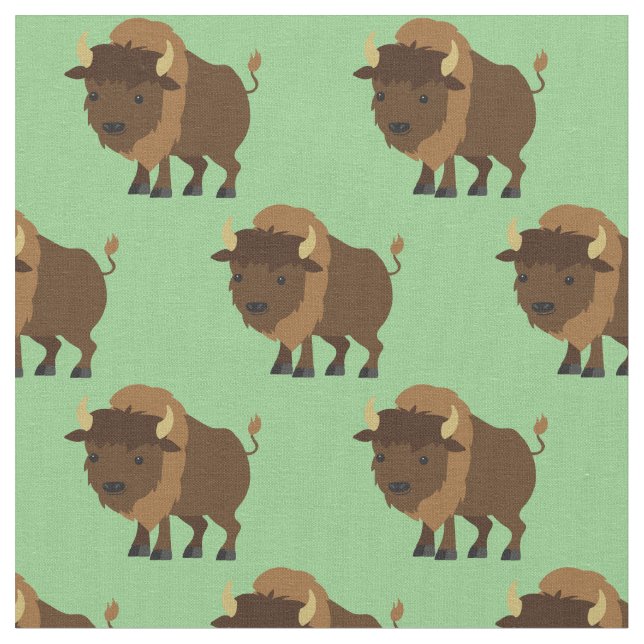 Tecido Cute Buffalo Bison Cartoons Kids (Detalhe)