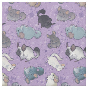 Tecido Cute Chinchilla Cuja Gama Espalha Os Animais Em Ro