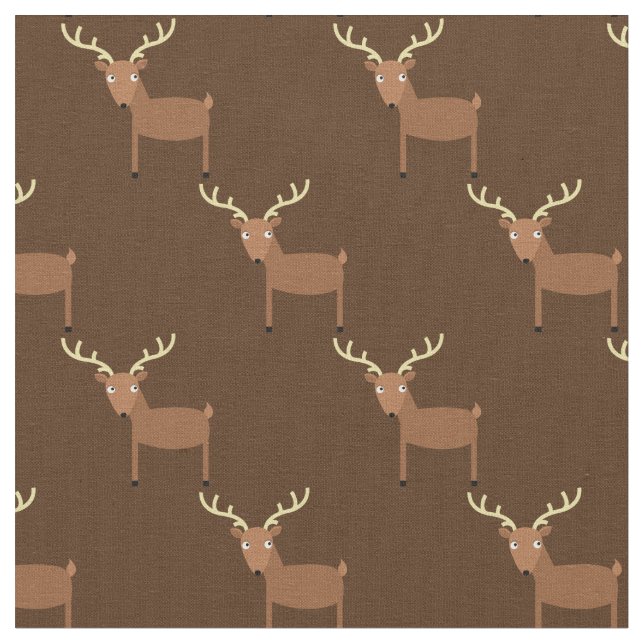 Tecido Cute Deer Kids Baby Nursery Brown (Detalhe)