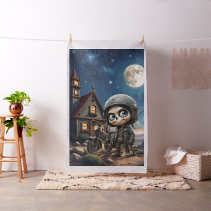 Tecido Cute Skull Biker   Passeio ao Luar pelo Deserto