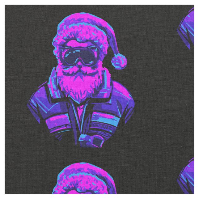 Tecido Cyberpunk Santa Claus (Detalhe)