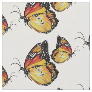 Tecido da arte da aguarela da borboleta do verão