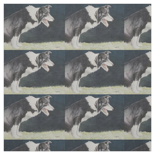 Tecido da arte do cão da aguarela do perfil de (Modelo)