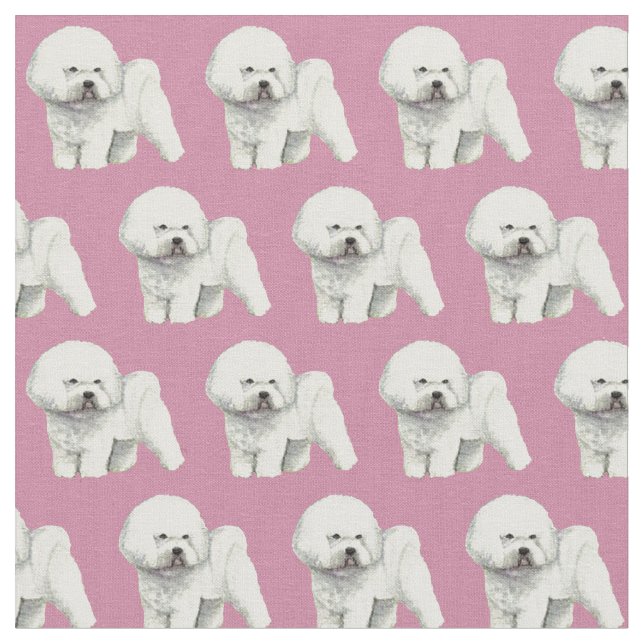 Tecido da arte do cão de Bichon Frise (Detalhe)