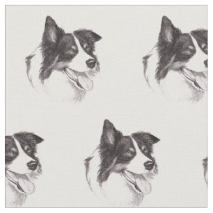 Tecido da arte do cão de border collie