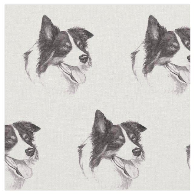 Tecido da arte do cão de border collie (Detalhe)