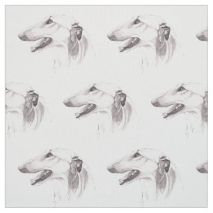 Tecido da arte do cão do desenho do Borzoi