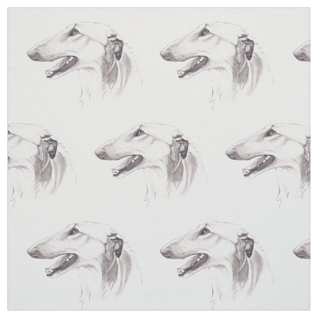 Tecido da arte do cão do desenho do Borzoi (Modelo)